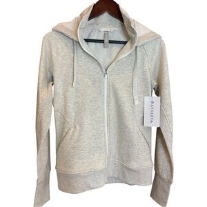 Athleta Women's Heather Gray Triumph Hoodie Zip Up Jacket size Small